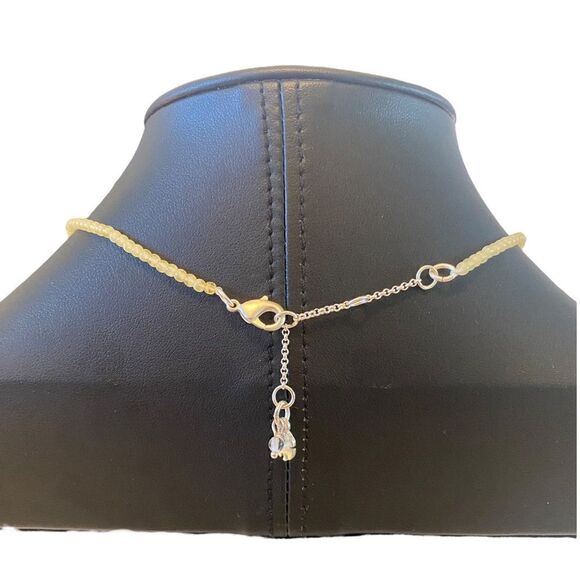 Citrine Charm Beaded Collar Necklace. - Picture 5 of 6